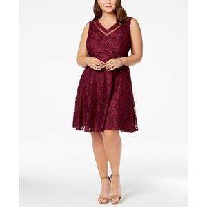 Elegant Burgundy Lace High Low Dress